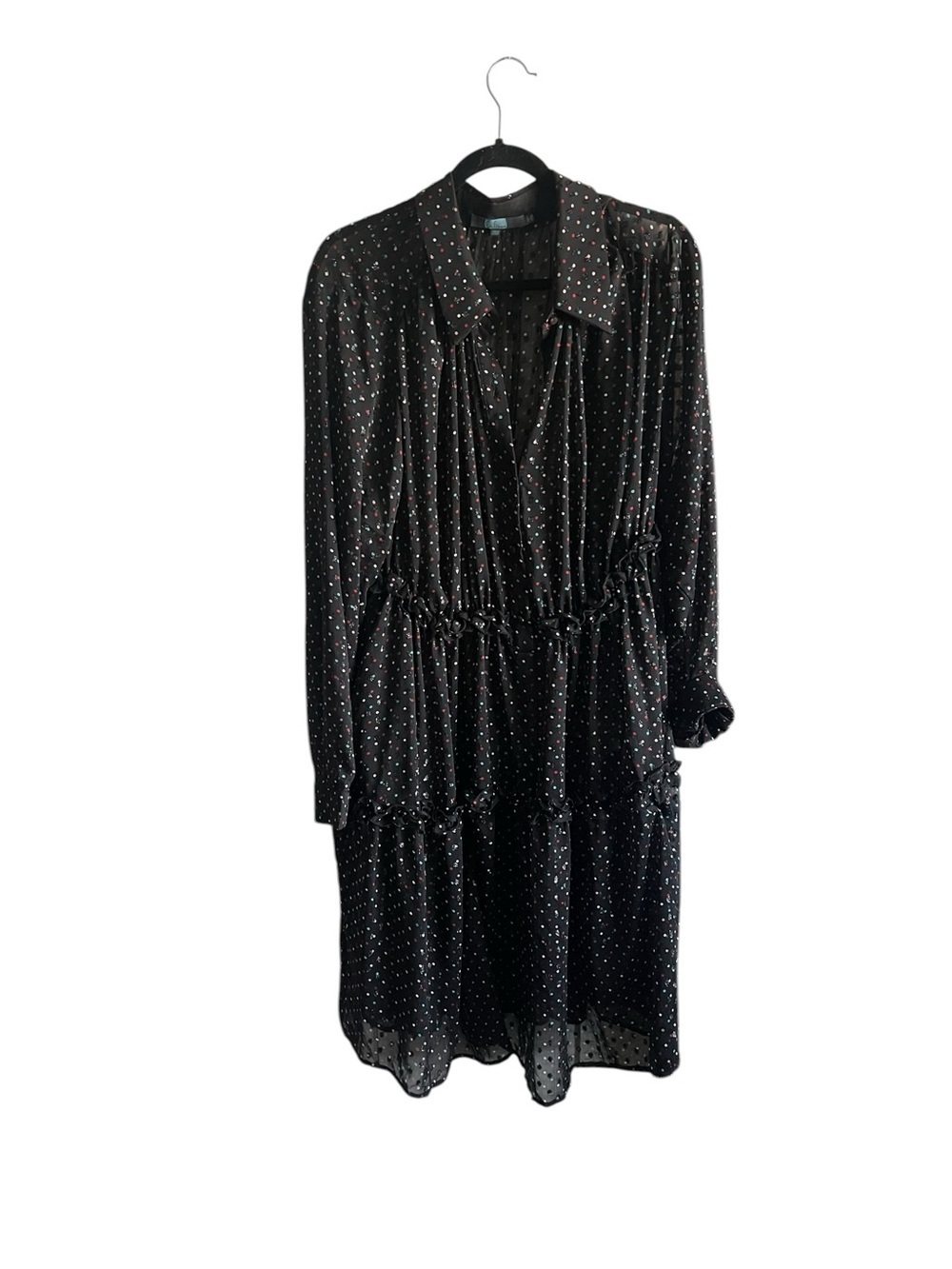 Anthropologie Eva Franco
Haven Ruffled Polka Dot Tunic Dress Black sheer - Picture 3 of 6